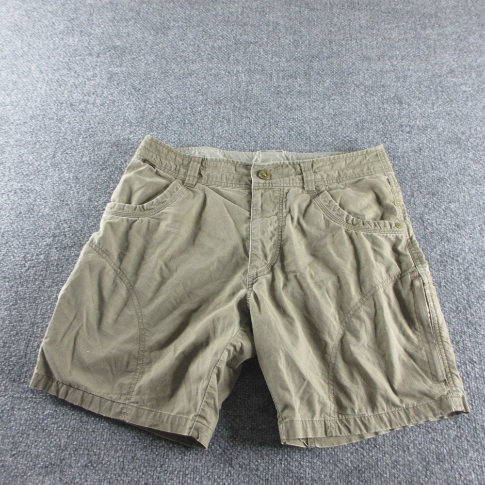 KUHL Cargo Shorts Mens 32 Beige Nylon Stretch Hiking Outdoor Pockets 8 Inseam